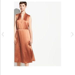 VINCE sleeveless drape neck dress